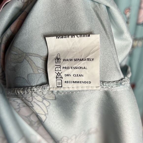 MISSLOOK BLUE FLORAL MAXI BUTTON FRONT DRESS LARGE - Picture 10 of 10